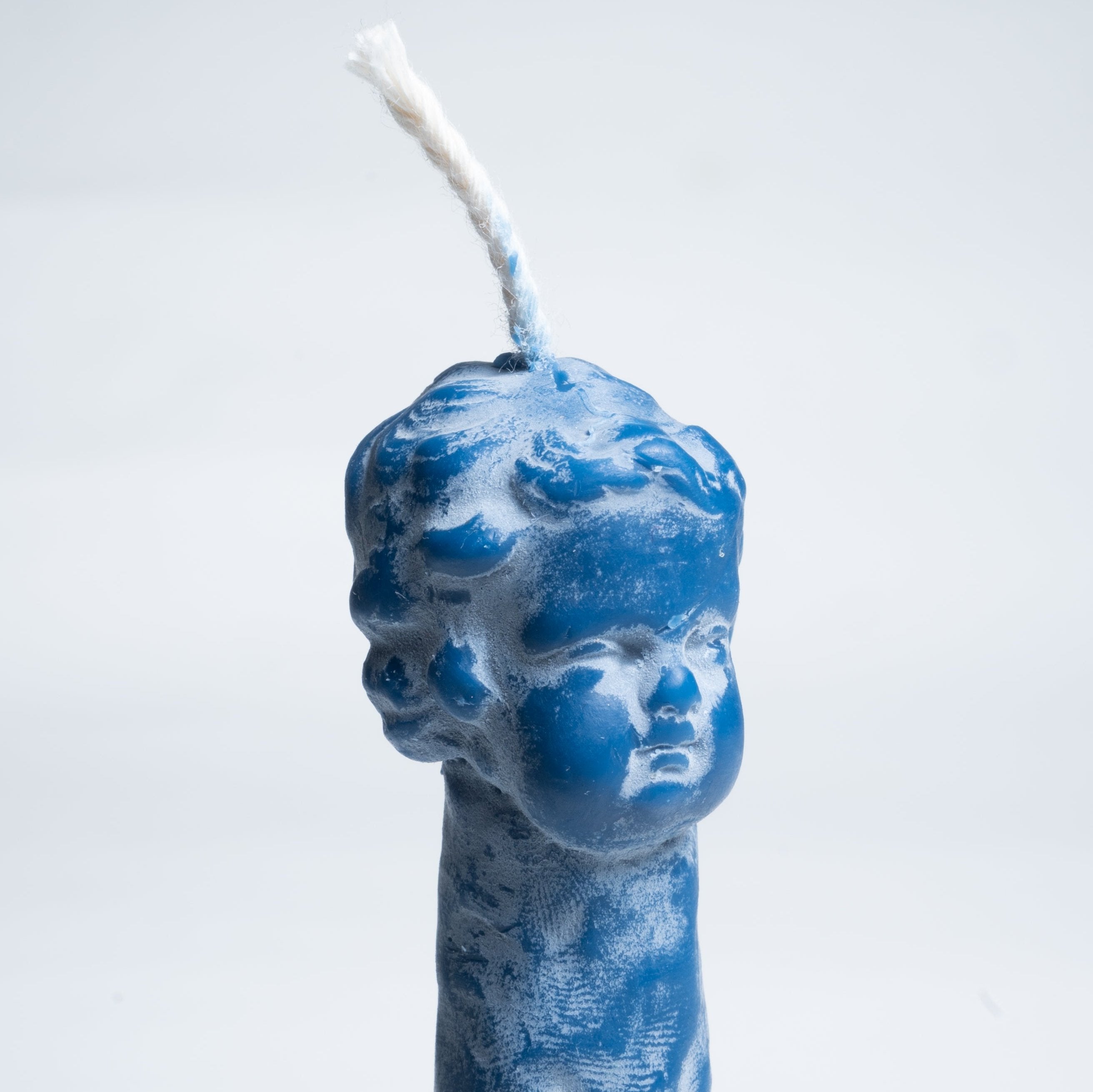 'Putto' Kerze mit Engelkopf, handgearbeitet