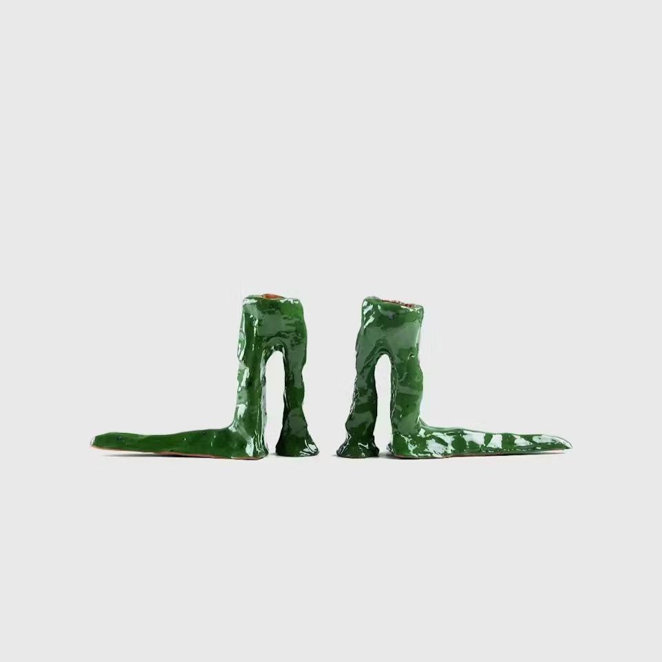 Hot Legs Keramik Kerzenständer in Schuhform, grün high heels | Laura Welker