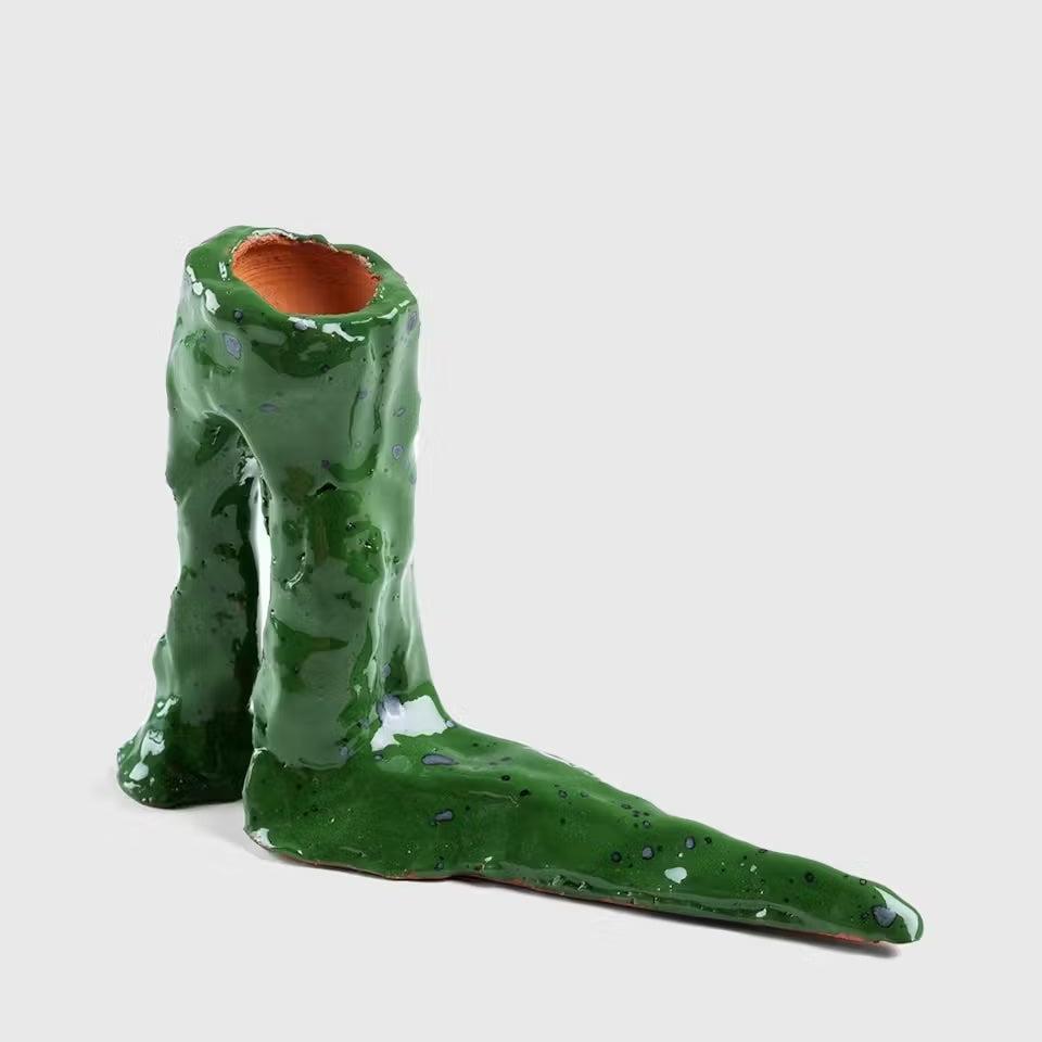 Hot Legs Keramik Kerzenständer in Schuhform, grün high heels | Laura Welker