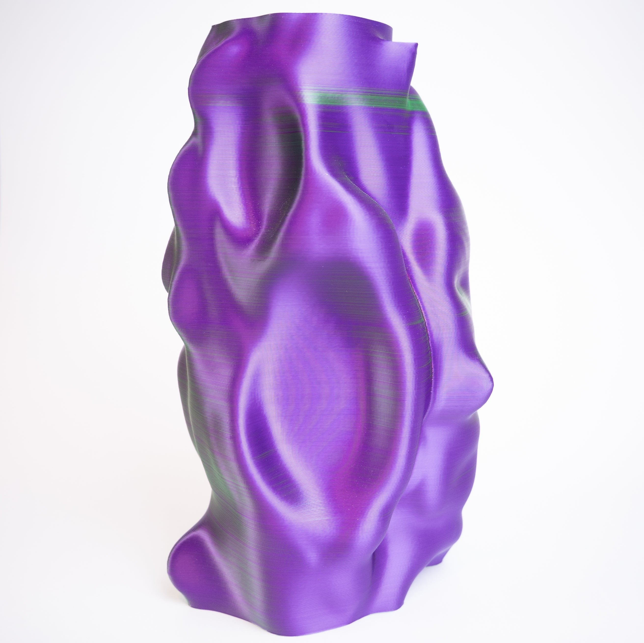 Limitierte 3D-Druck Vase – Organic Angel, groß, Farbverlauf grün-lila | Radical Softness