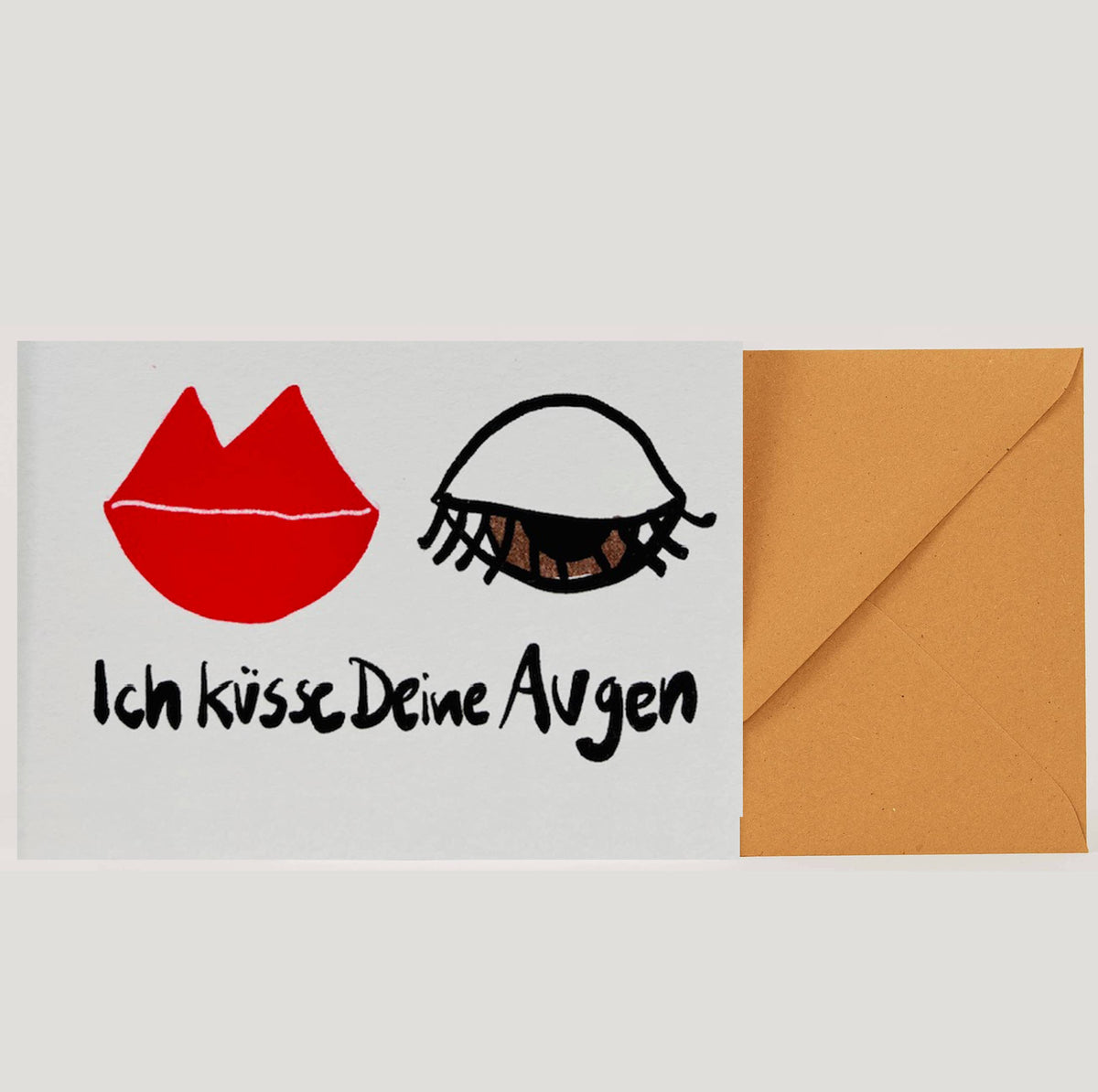 "Ich küsse Deine Augen" Klappkarte