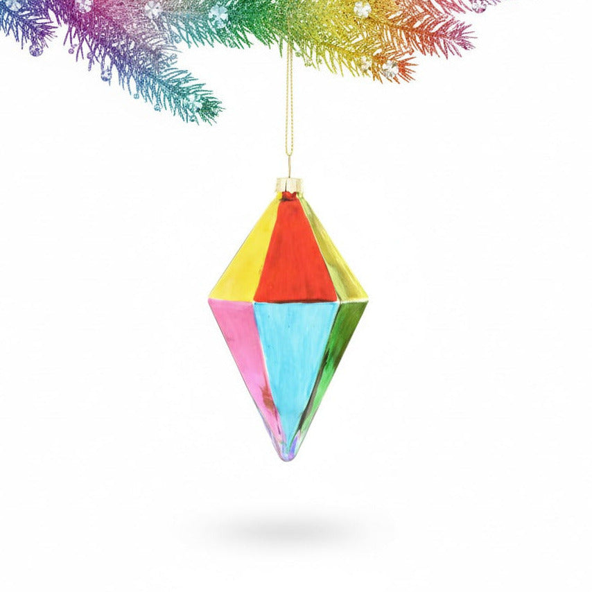Diamant' Christbaumschmuck aus Glas
