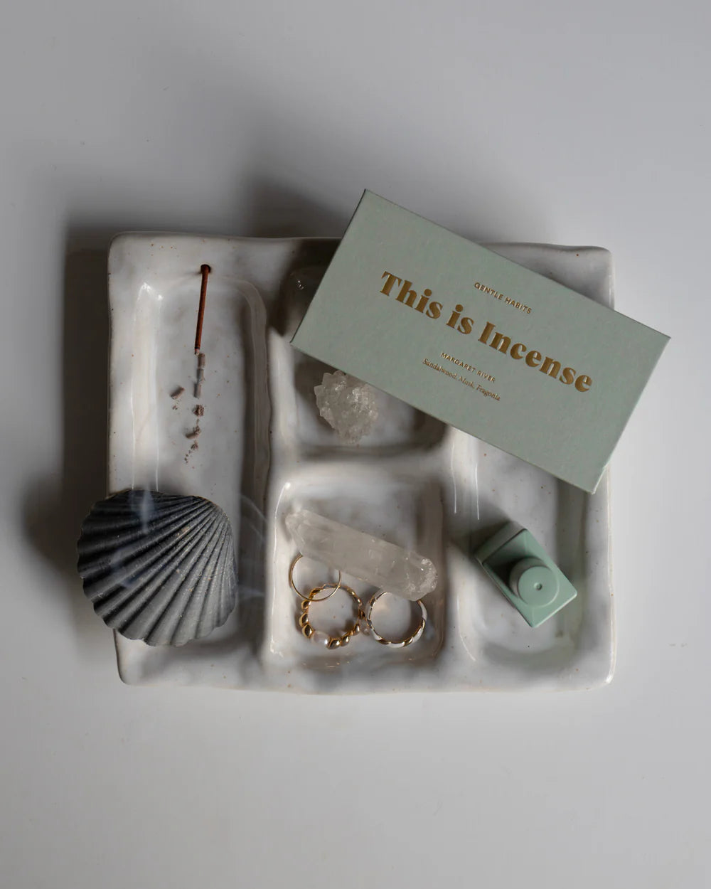 Gentle Habits Keramik Räucherschale & Ritual-Tablett 'Incense'