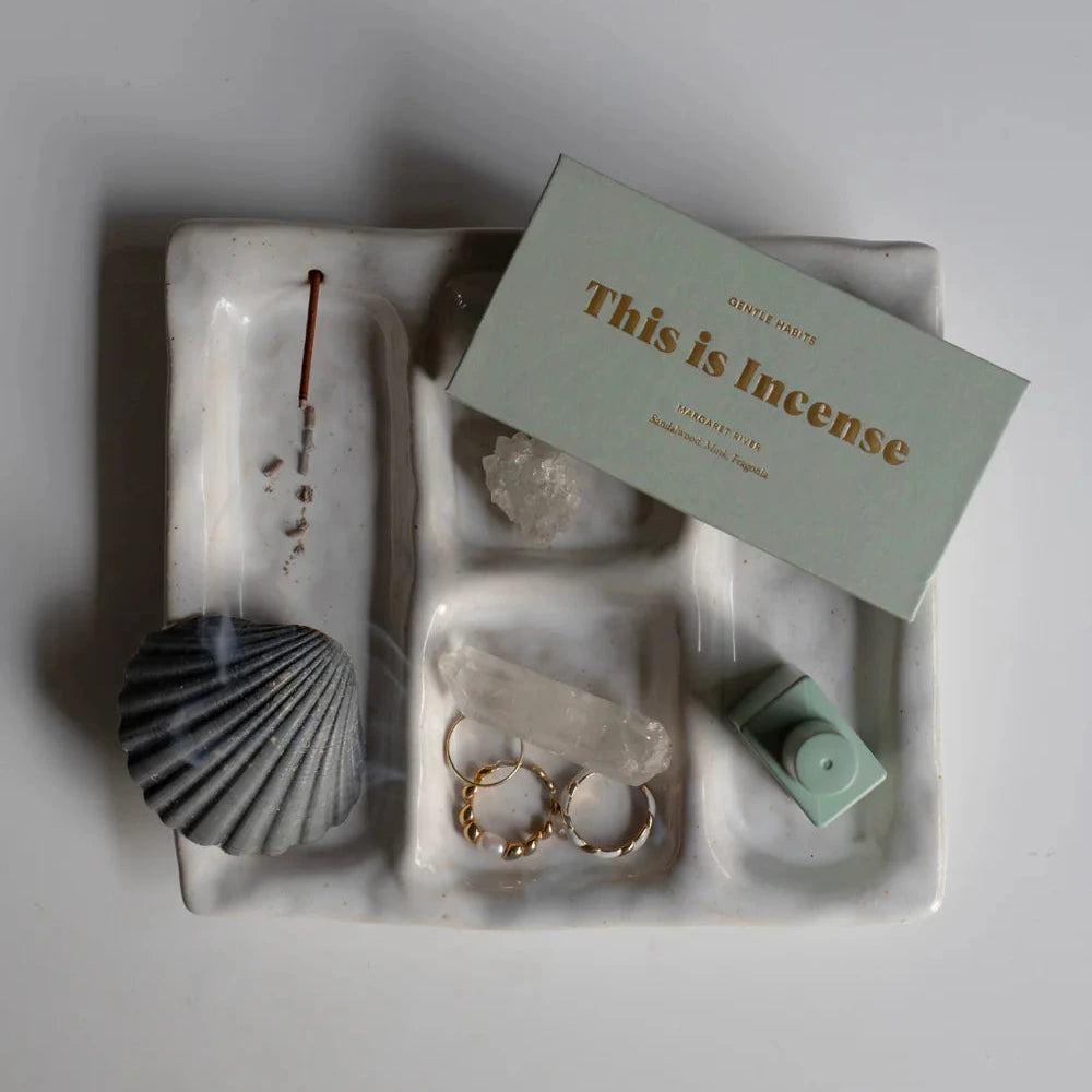 Gentle Habits Keramik Räucherschale & Ritual-Tablett 'Incense'