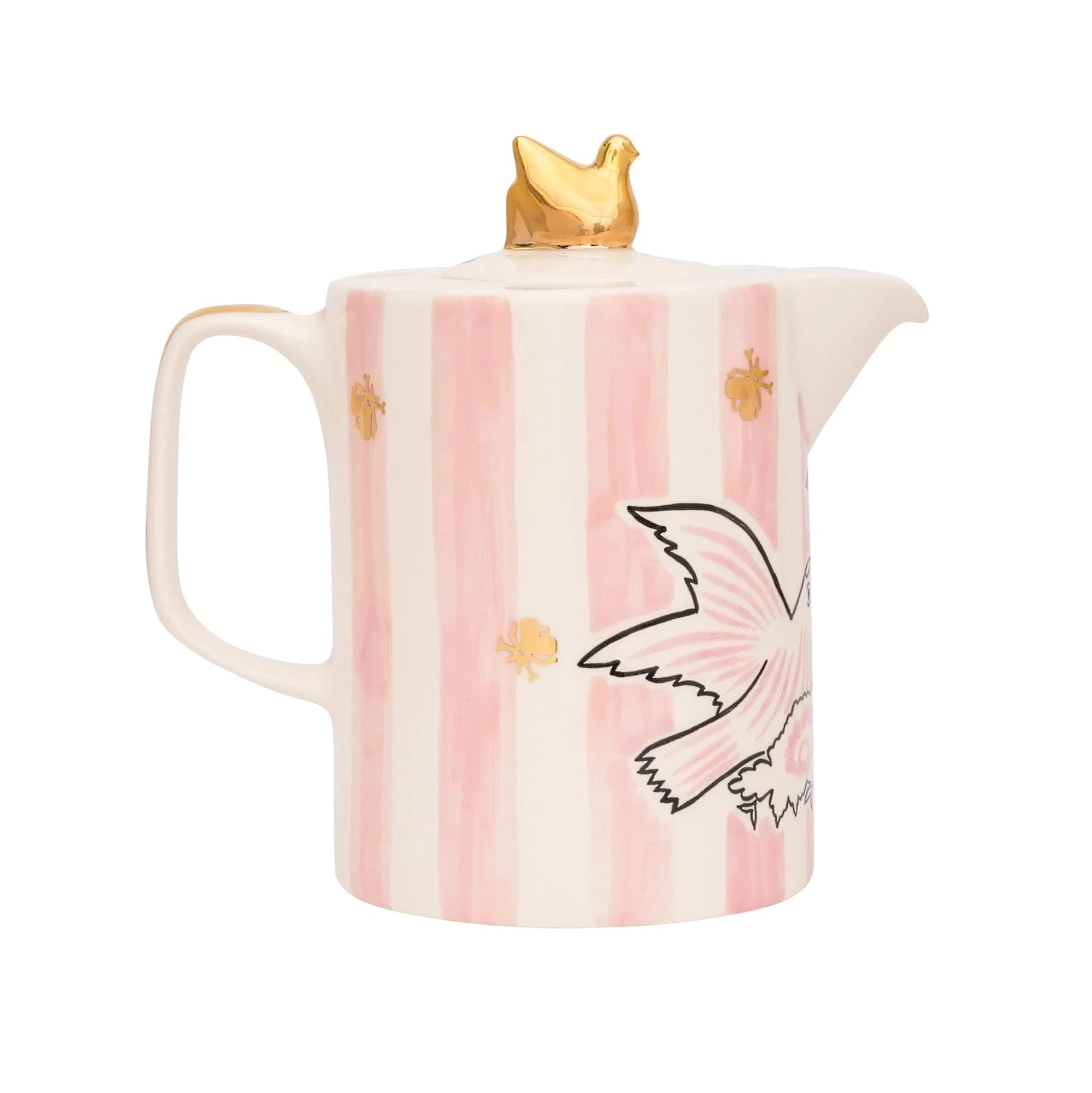 Gunia Project Birdsong Teapot – handbemalte und vergoldete Keramikteekanne
