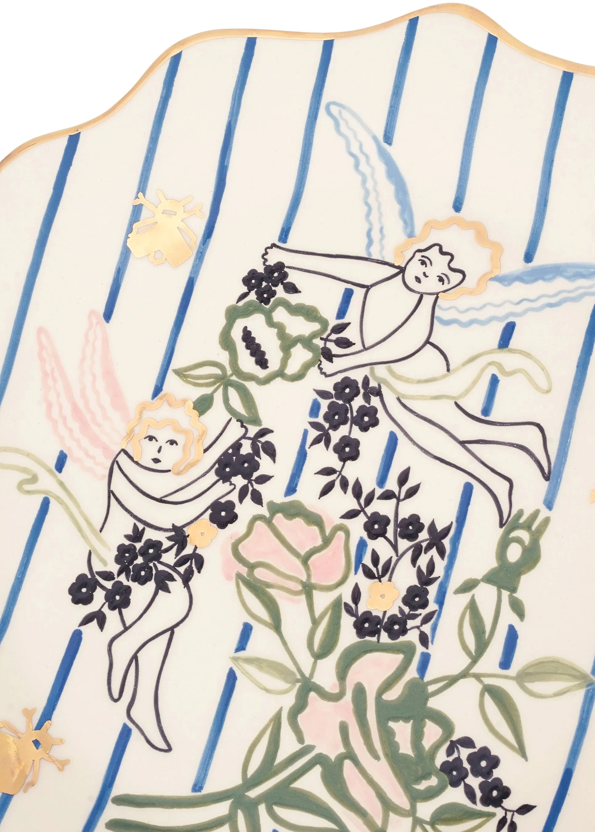 Gunia Project Grace Ornate Plate – handbemalter Keramikteller mit Engelmotiv