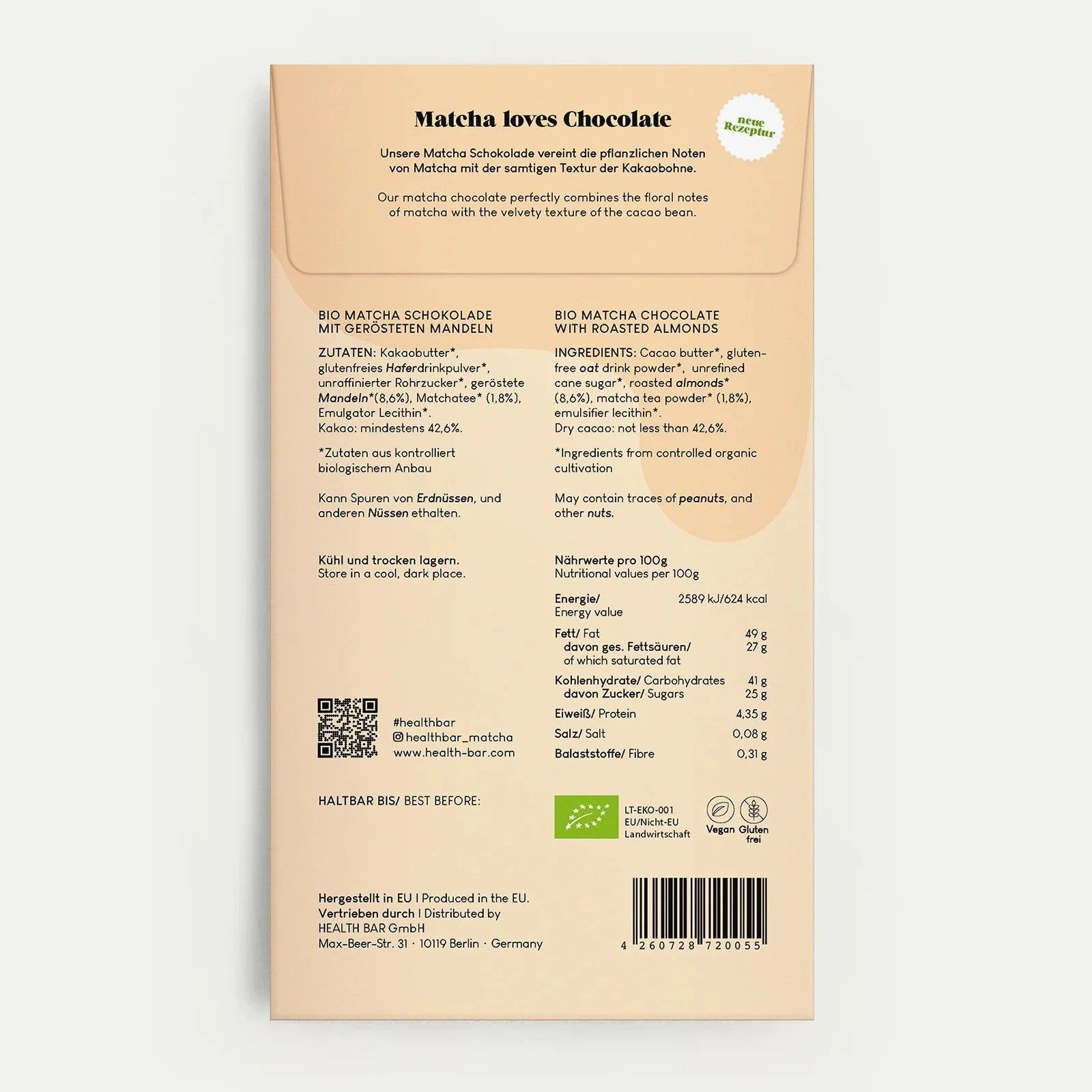Matcha Schokolade Roasted Almond, Bio | Healthbar