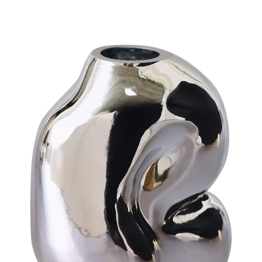 Gleam Glasvase in zwei Größen, Chrome | HK Living