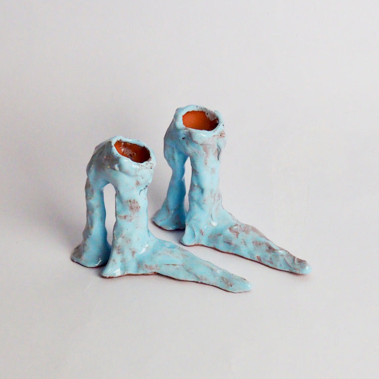 HOT LEGS High Heel Kerzenhalter, hellblau | Laura Welker