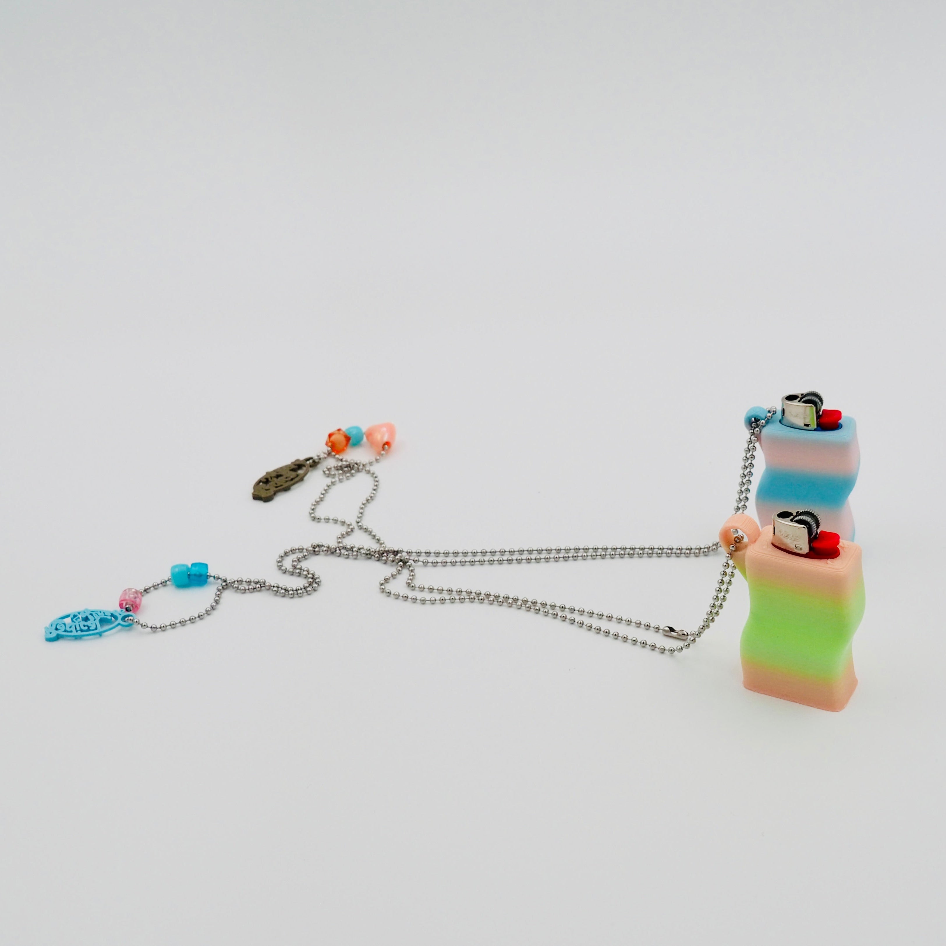 "Funky Chunky" Feuerzeug Case 3D-Printed, pastell blau | Radical Softness