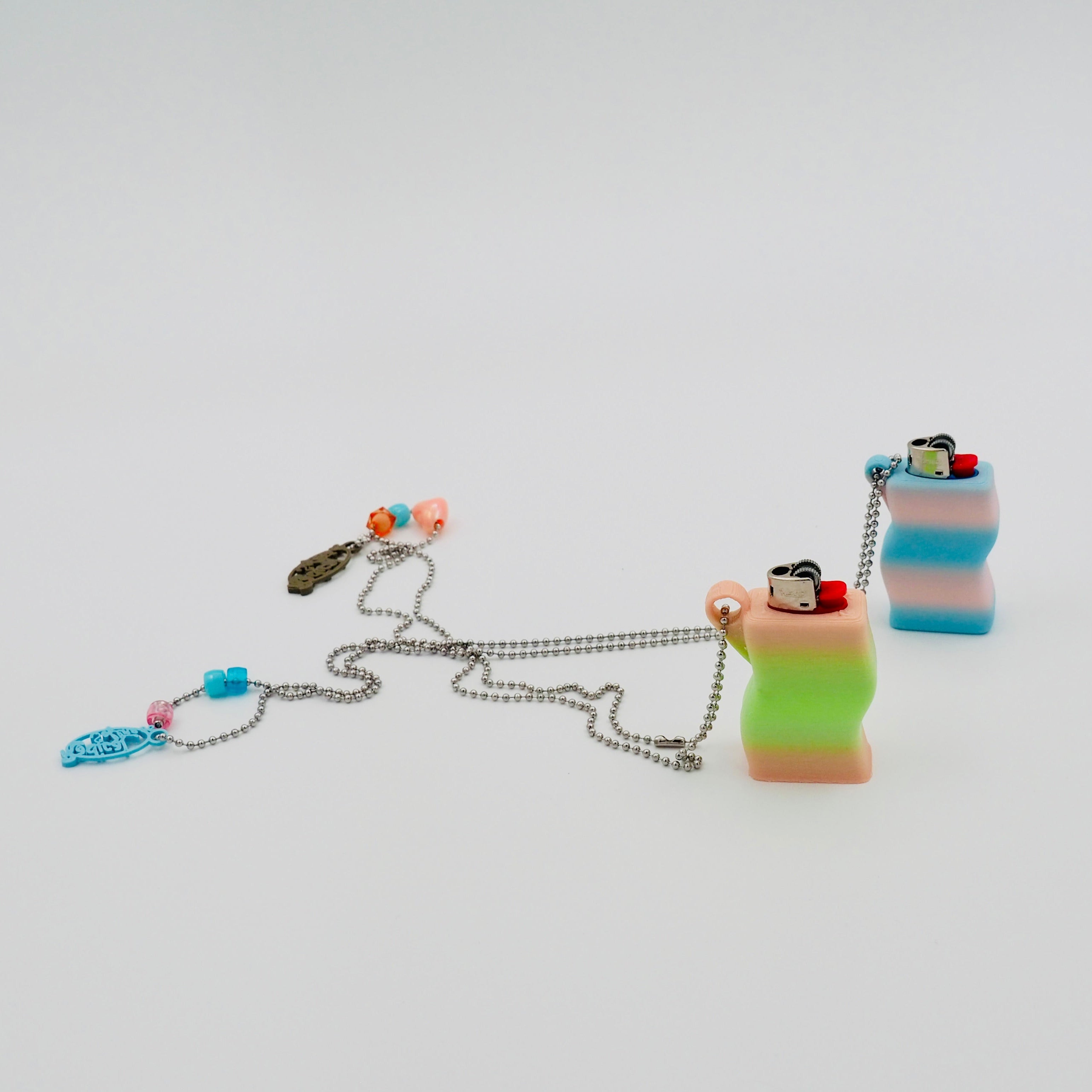 "Funky Chunky" Feuerzeug Case 3D-Printed, pastell blau | Radical Softness
