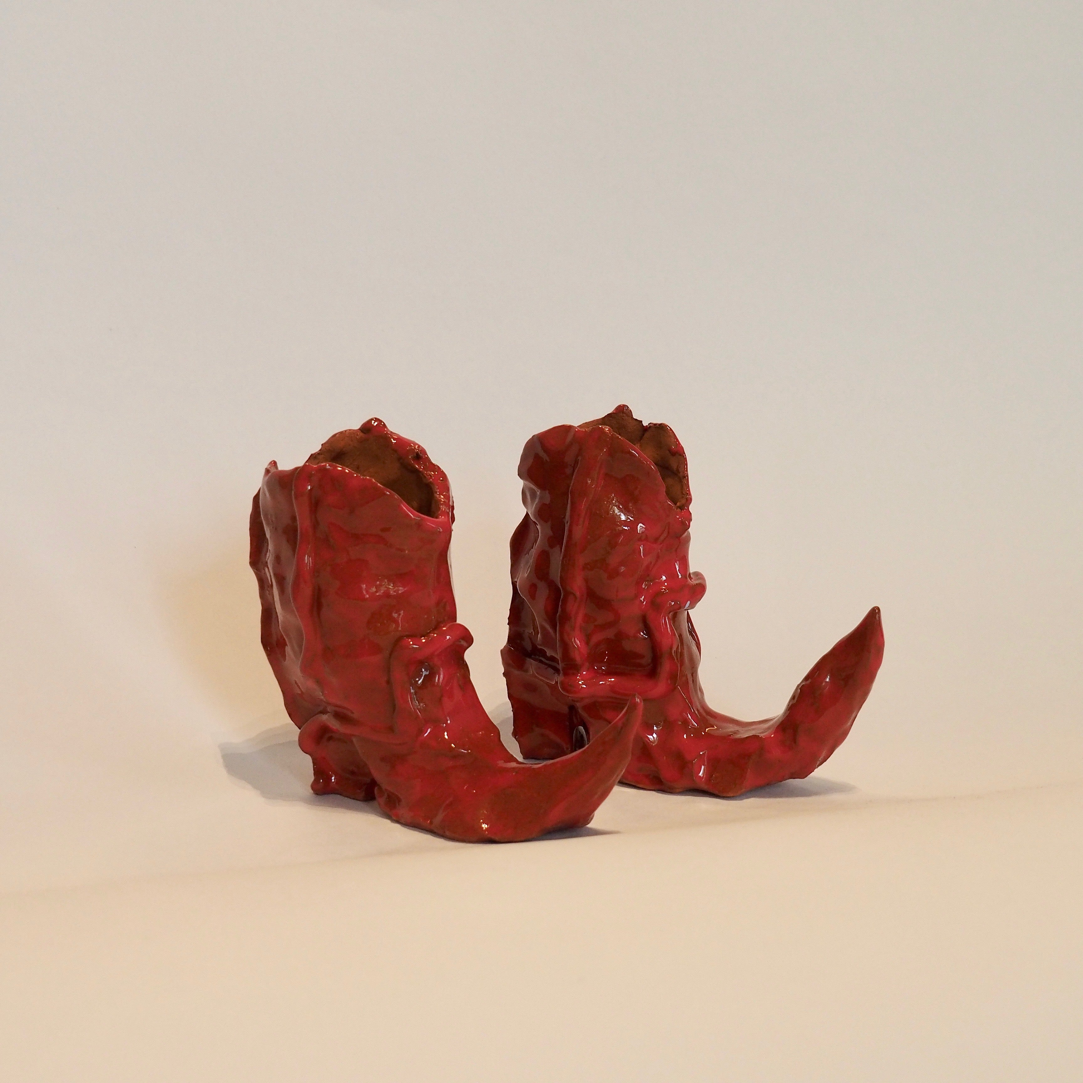 HOT LEGS Cowboy Boots, Kerzenhalter, rot