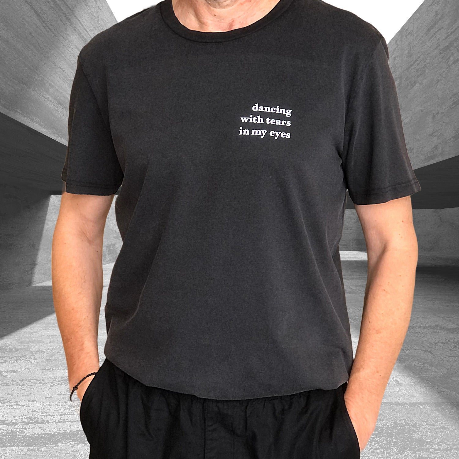 'Dancing With Tears In My Eyes' Shirt, washed out black / medium fit
