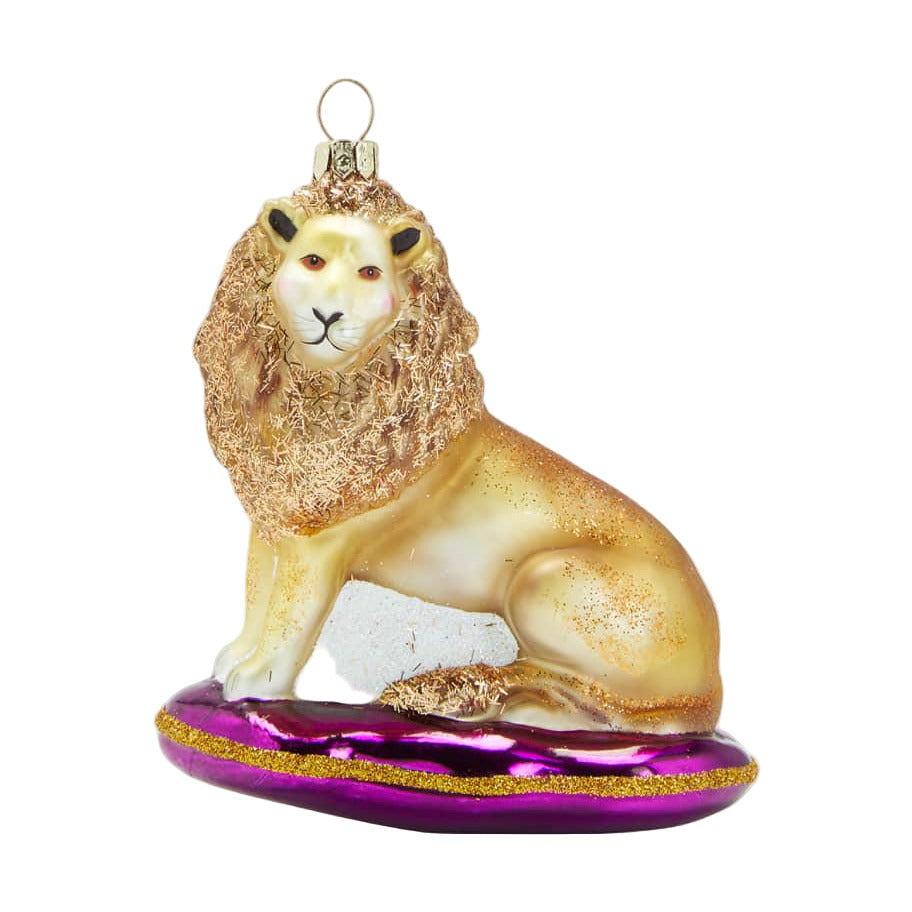 'Königlicher Löwe' gold, Christbaumschmuck aus Glas