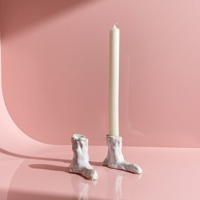 HOT LEGS Low Heel Kerzenhalter, weiß | Laura Welker