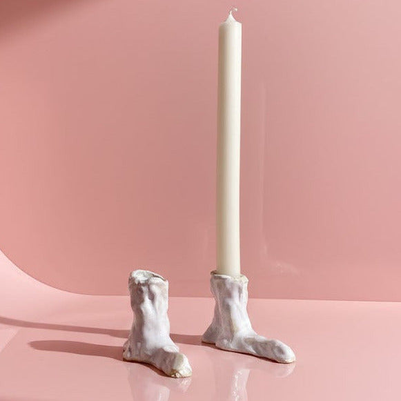 HOT LEGS Low Heel Kerzenhalter, weiß | Laura Welker