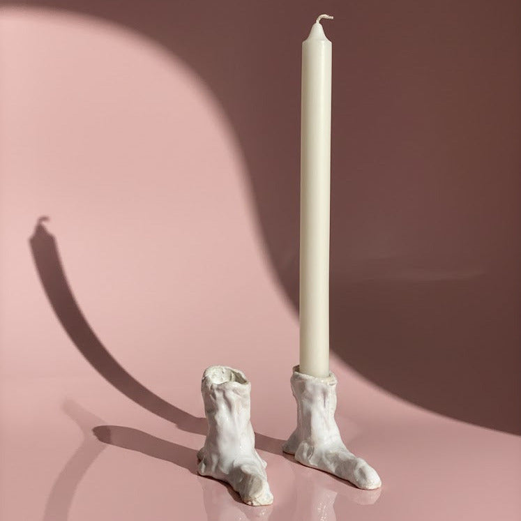 HOT LEGS Low Heel Kerzenhalter, weiß | Laura Welker