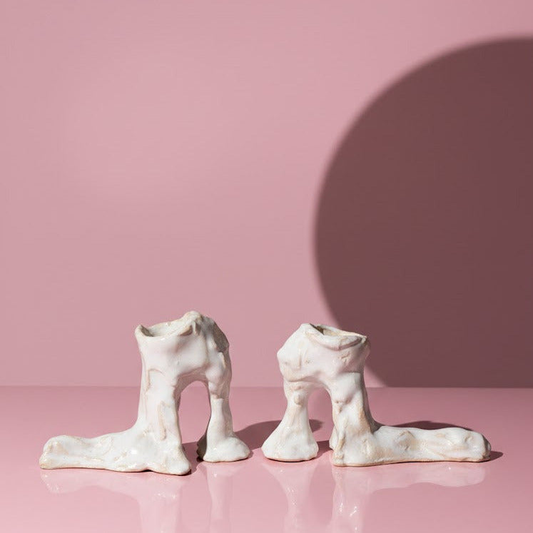 HOT LEGS Low Heel Kerzenhalter, weiß | Laura Welker