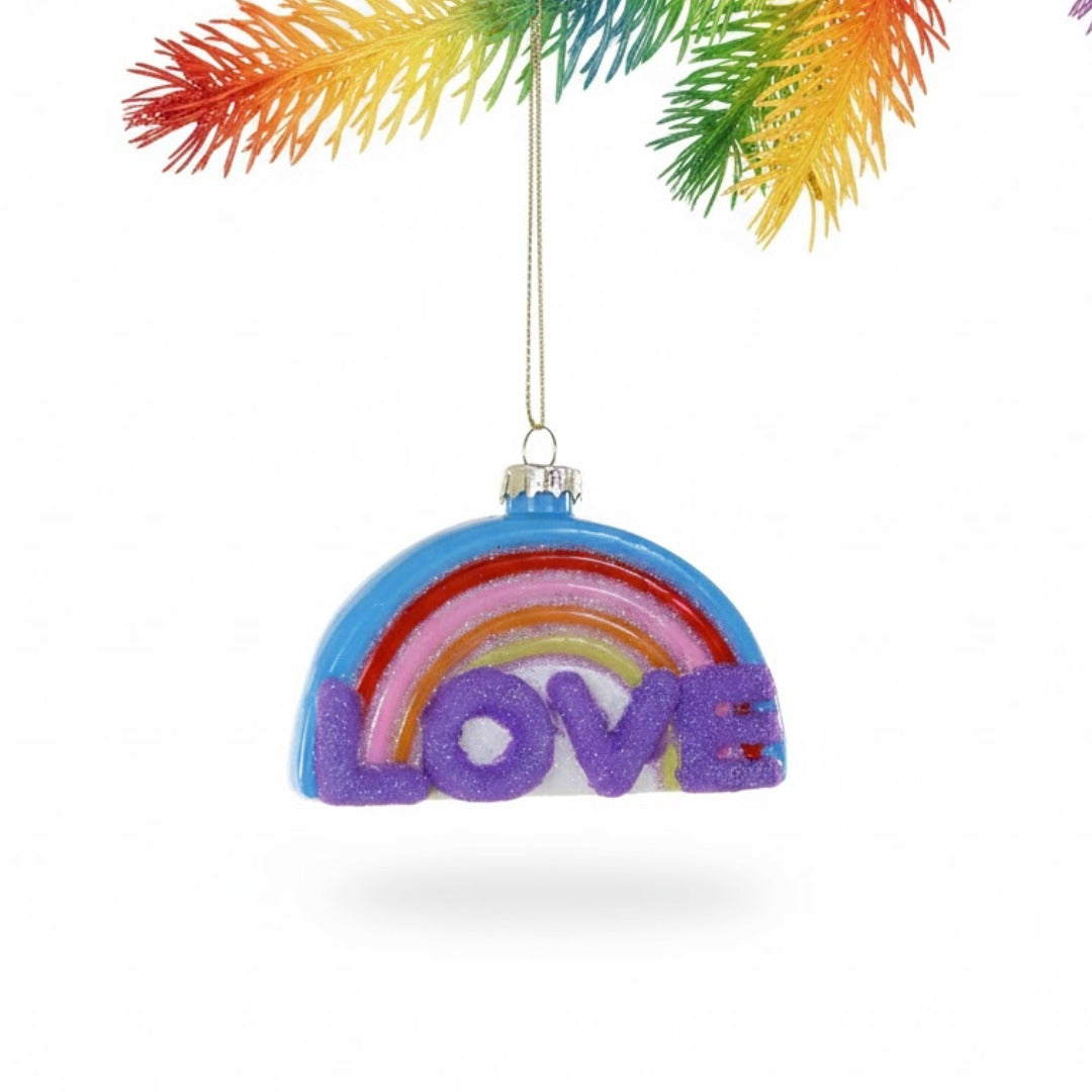 'Regenbogen' Christbaumschmuck aus Glas