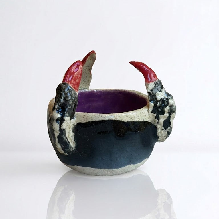 MAW Ceramics 'Claw' Schälchen, Blau mit roten Nägeln