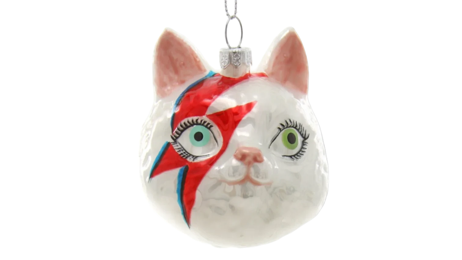 'Bowie Cat' Christbaumschmuck aus Glas