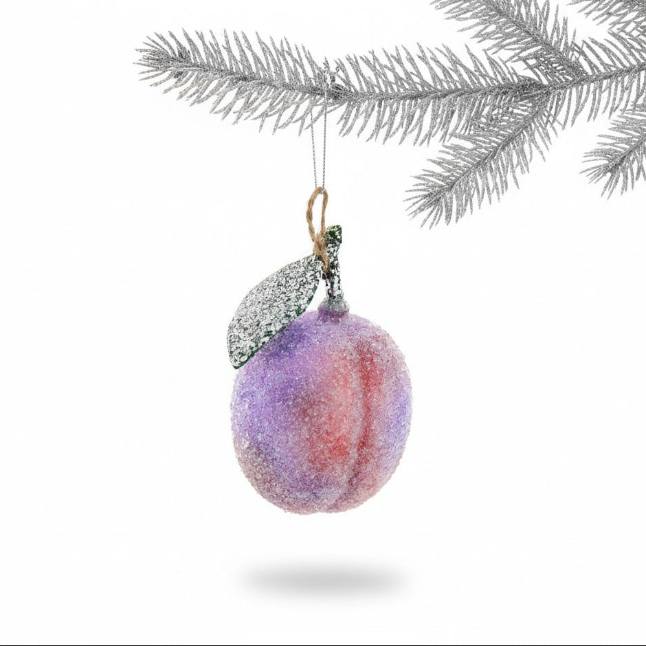 'Pflaume' Christbaumschmuck aus Glas
