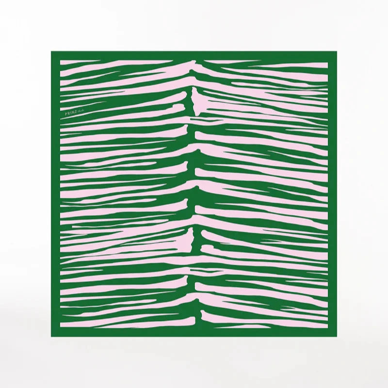 Seidentuch 'Zebra' grün-rose | Prinz Berlin