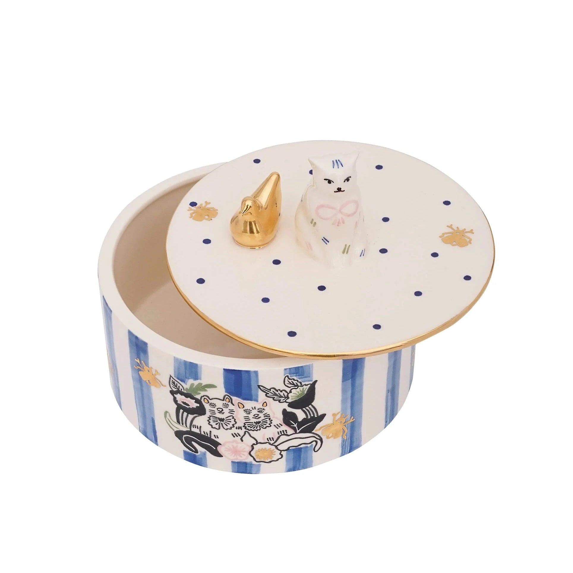 Gunia Project Kitties Sugar Bowl – handbemalte Keramik-Zuckerdose mit Katzenmotiv
