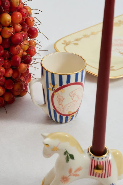 Gunia Project Konyk Candle Holder, Weiß – Keramik-Kerzenhalter mit Pferd