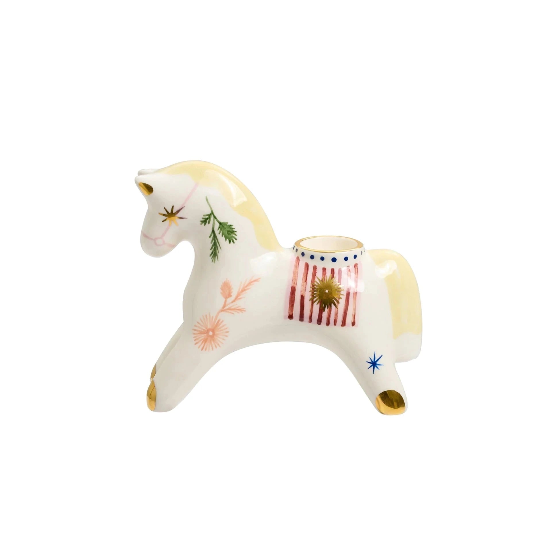 Gunia Project Konyk Candle Holder, Weiß – Keramik-Kerzenhalter mit Pferd