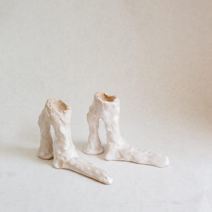 Hot Legs Keramik Kerzenständer in Schuhform, weiß high heels | Laura Welker