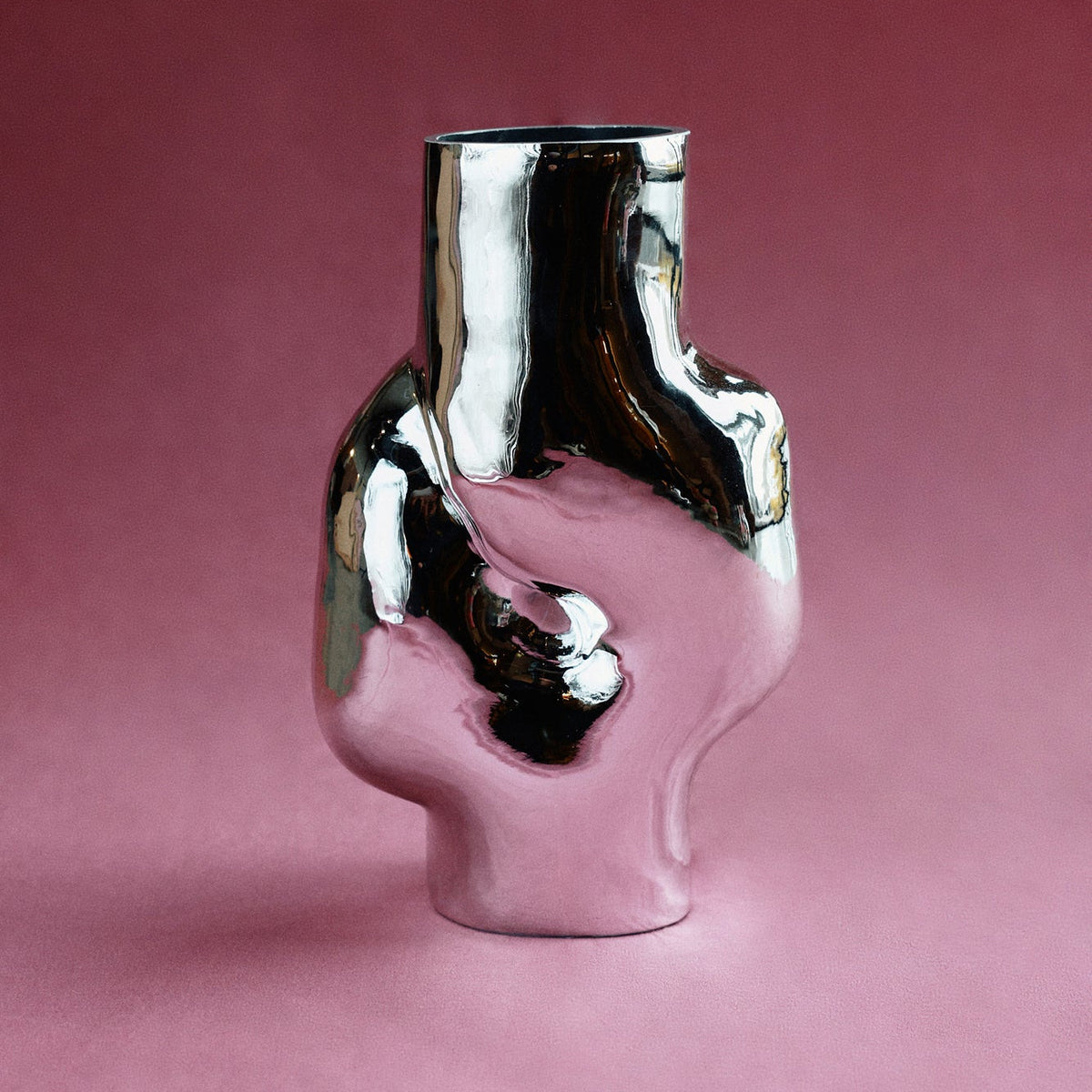 Gleam Glasvase in zwei Größen, Chrome | HK Living