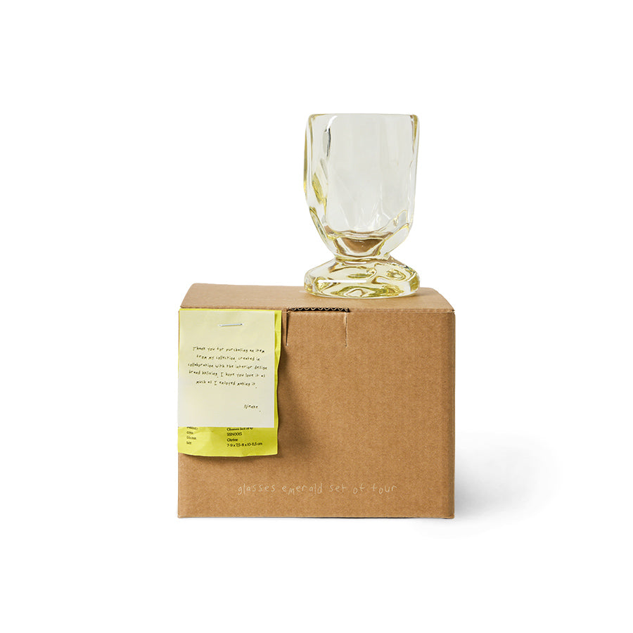 Nienke Sikkema für HK Living: Weingläser, Emerald / Citrine, 4er Set