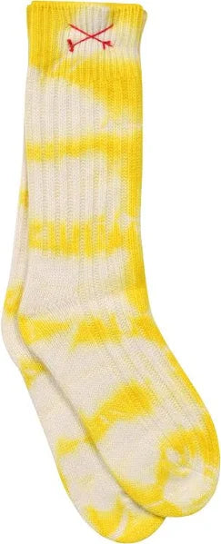 Tie-Dye Socken aus Kashmir, gelb-melange | Mell-o