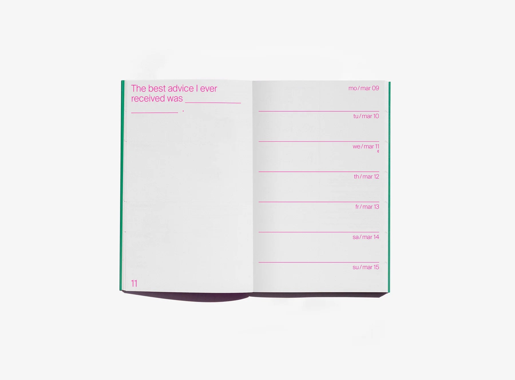 'Day One To One' Kalender 2026 mit Wochenplaner | Julie Joliat