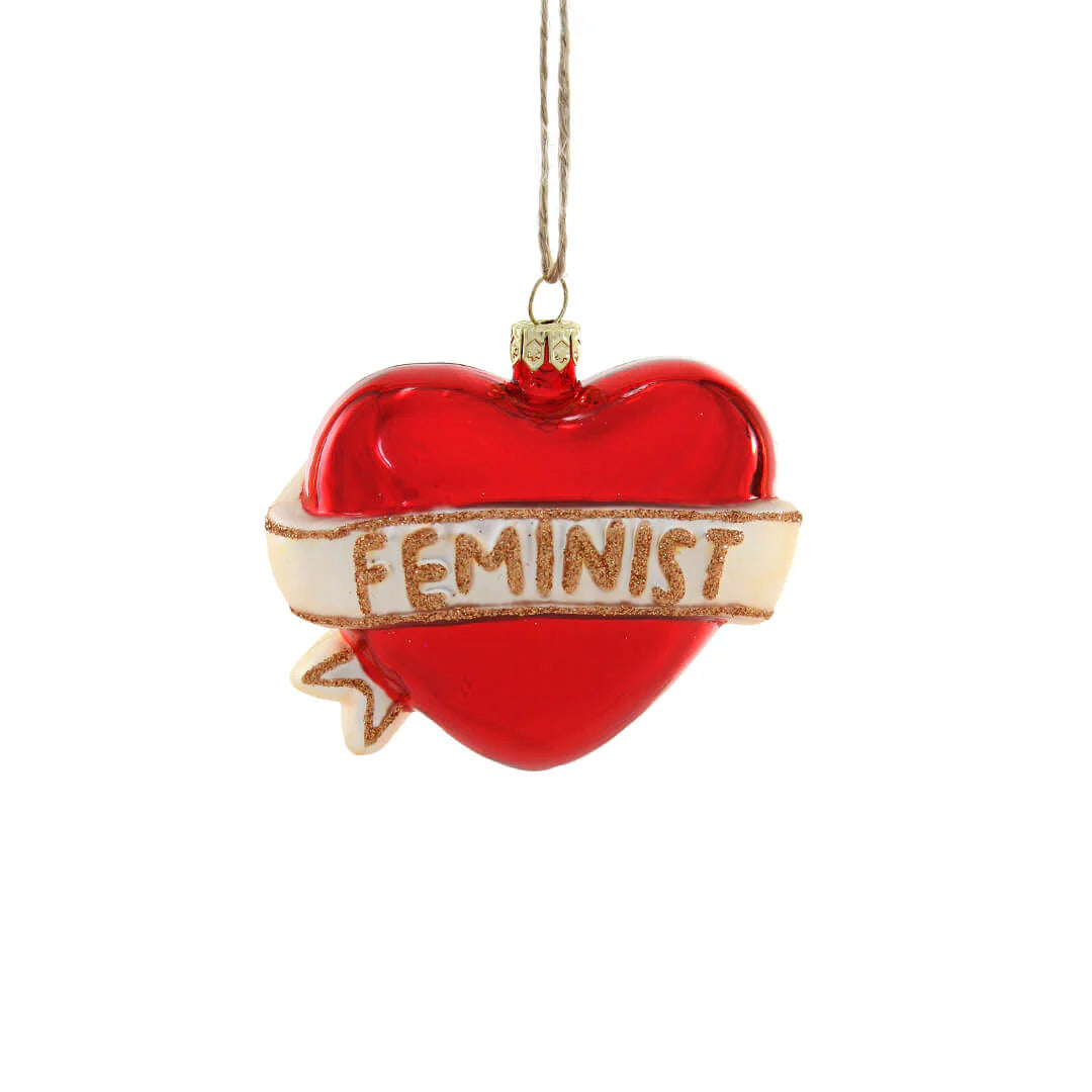 'Feminist Heart' Weihnachtsschmuck aus Glas