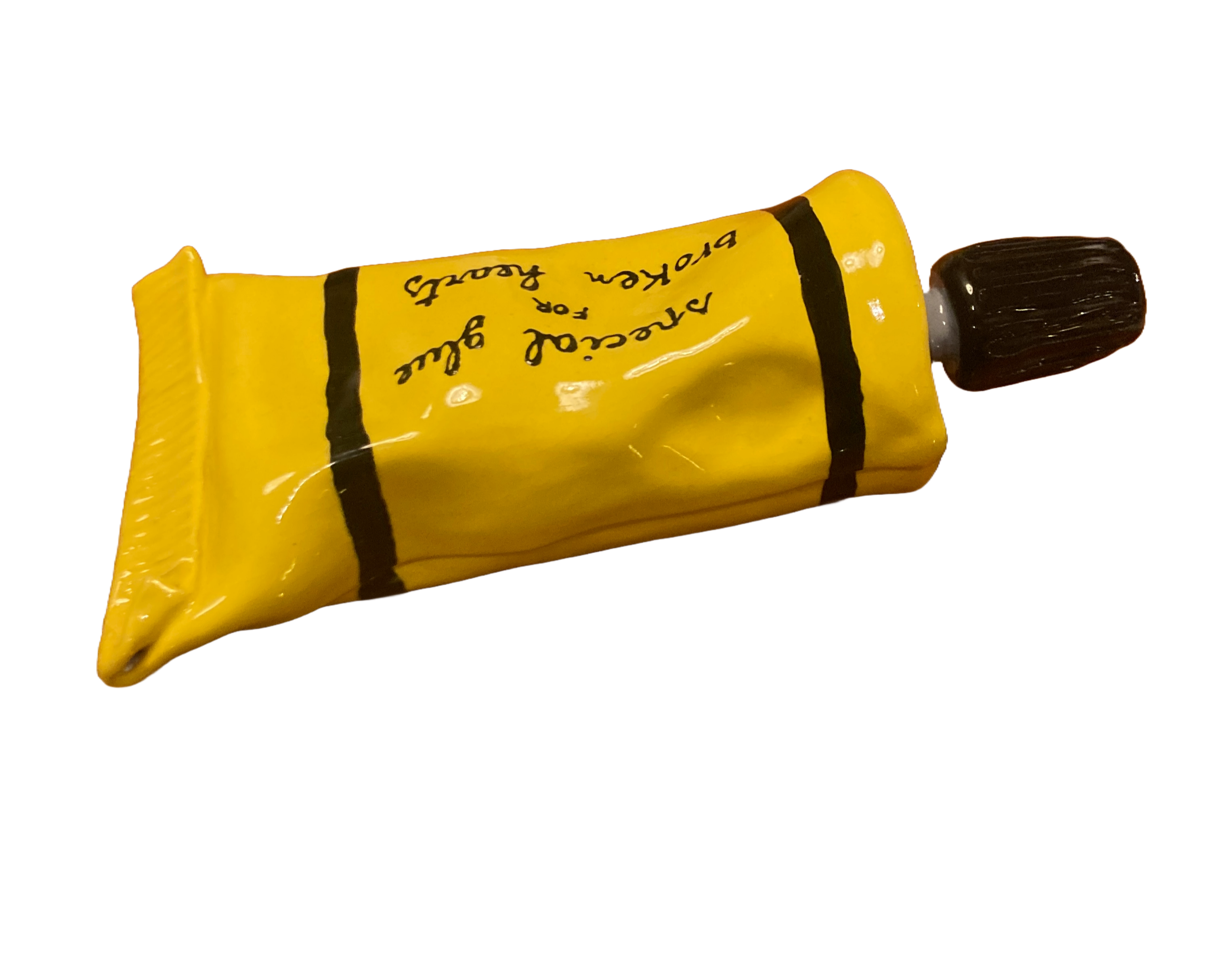 'Special Glue For Broken Hearts' Klebetube aus Keramik, gelb | Michela Castagnaro