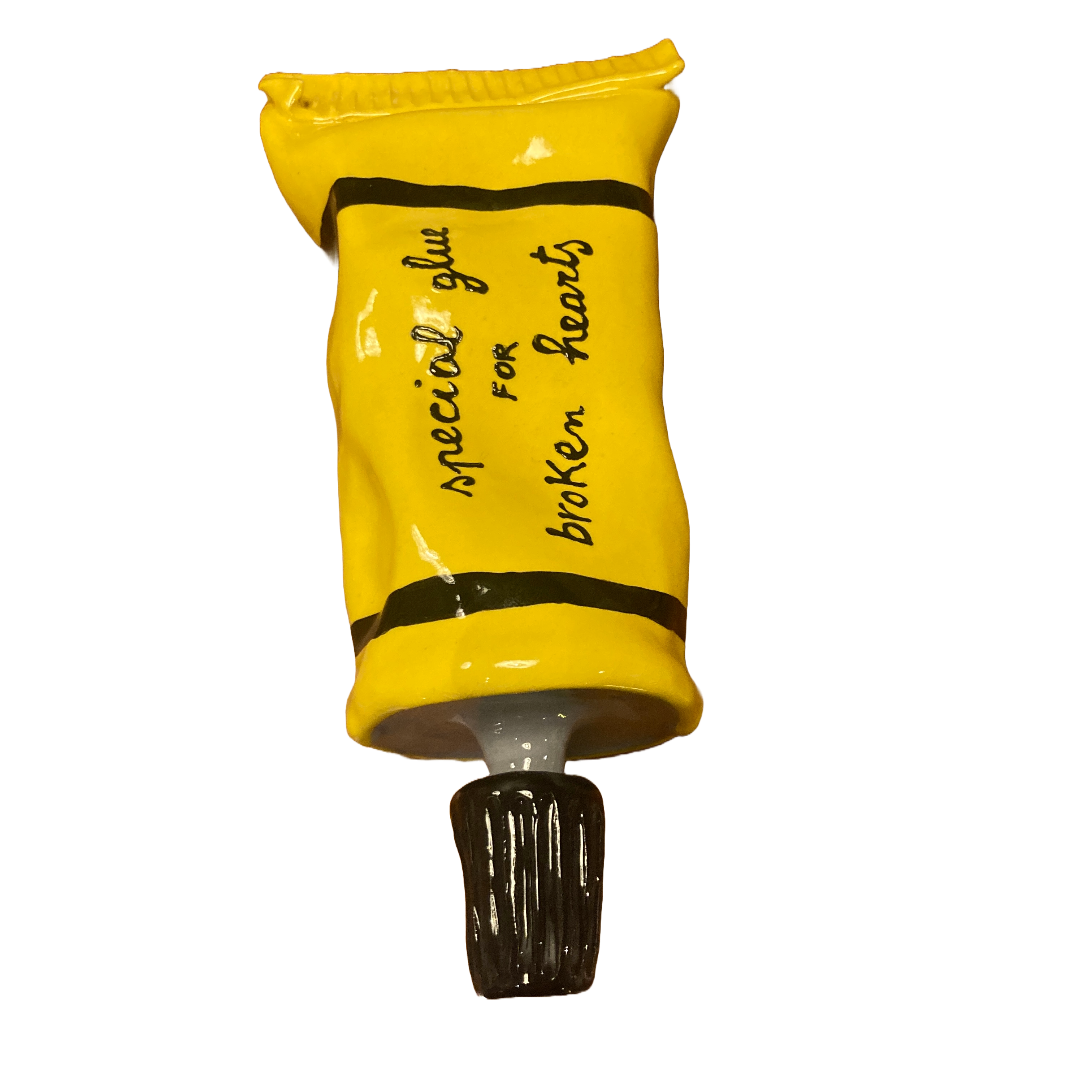 'Special Glue For Broken Hearts' Klebetube aus Keramik, gelb | Michela Castagnaro