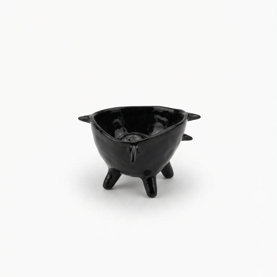 'Spike Bowl' Keramik-Schale, schwarz, mittelgroß | Svenja Phoenix Altan