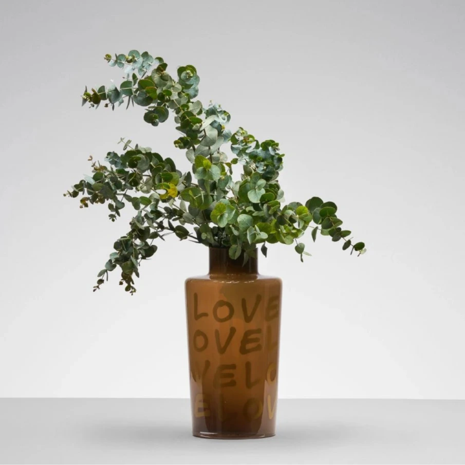 'Unnamed' Bucket Vase, golden love, mocca brown | Qubus