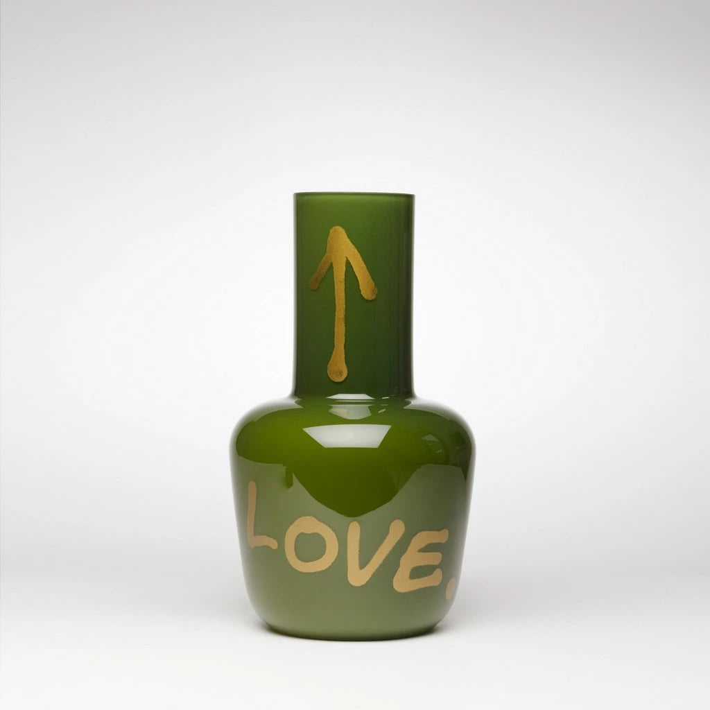 'Unnamed' Vase, golden love, pea green | Qubus