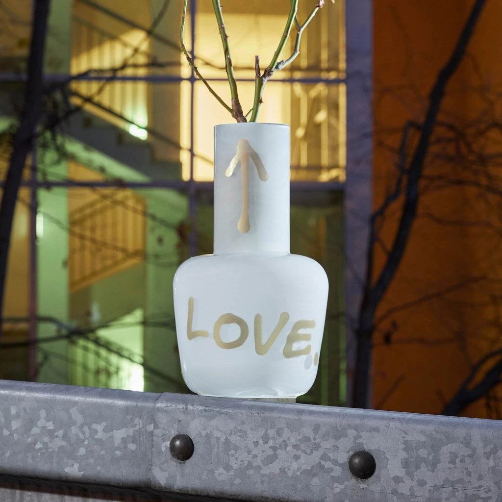 'Unnamed' Vase, golden love, cyan grey | Qubus