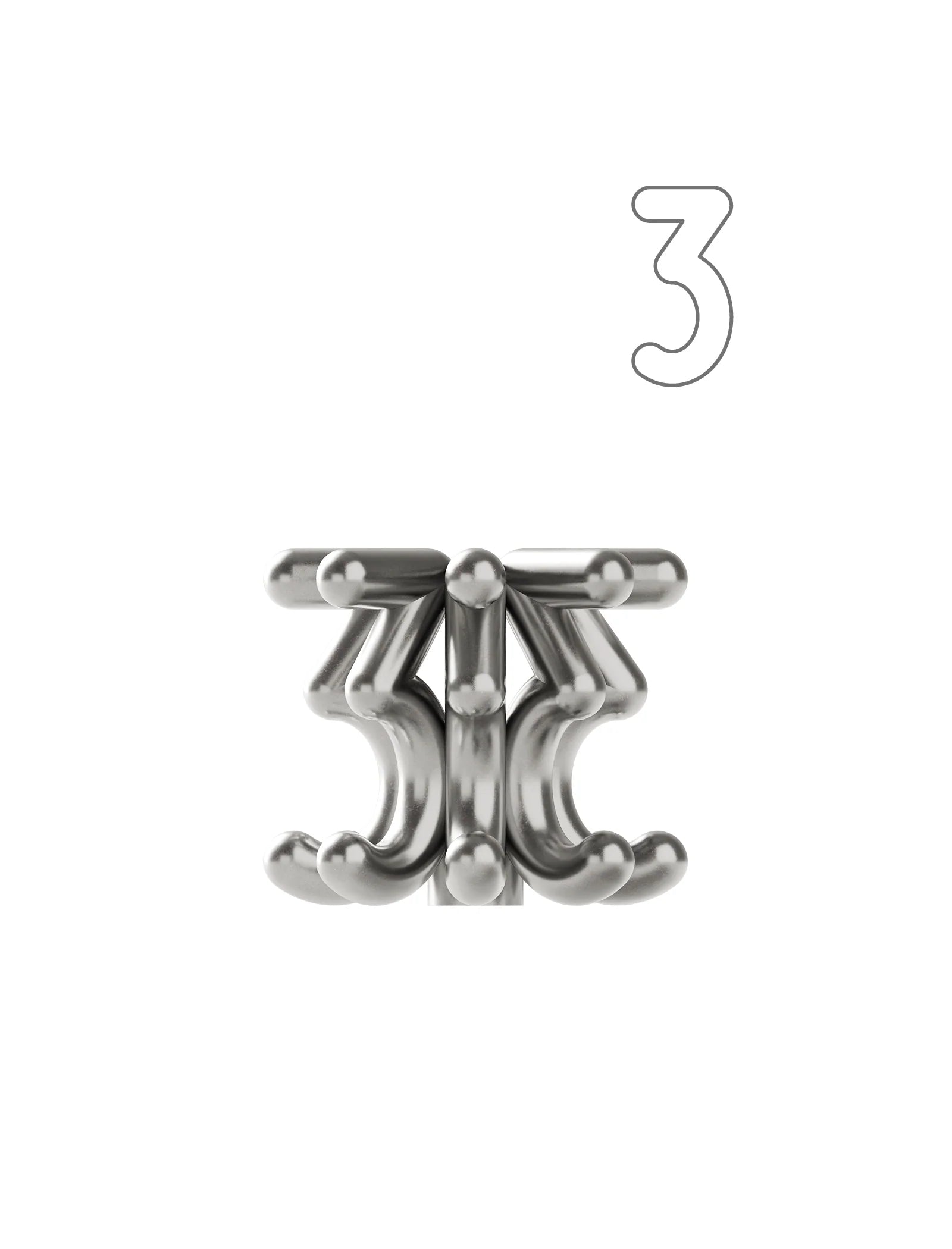 '3'- DIGIT THREE – Kerzenständer in Zahlenform