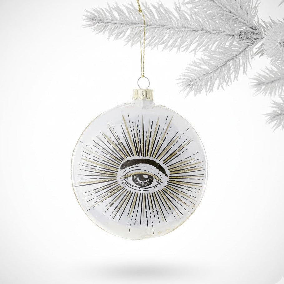 'Allsehendes Auge' Christbaumschmuck aus Glas