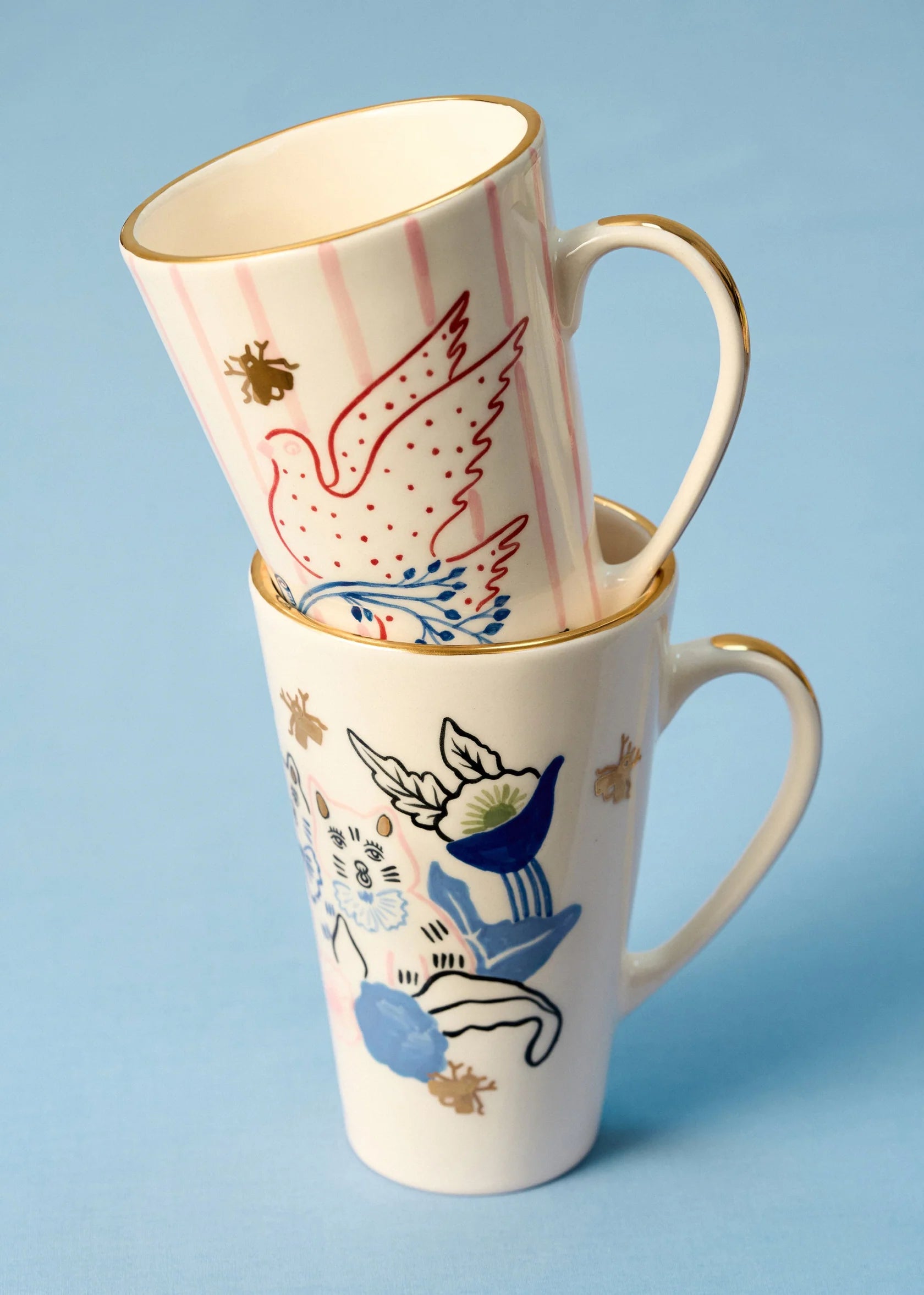 Gunia Project Spring Kitty Mug – handbemalte Keramiktasse, Ukraine