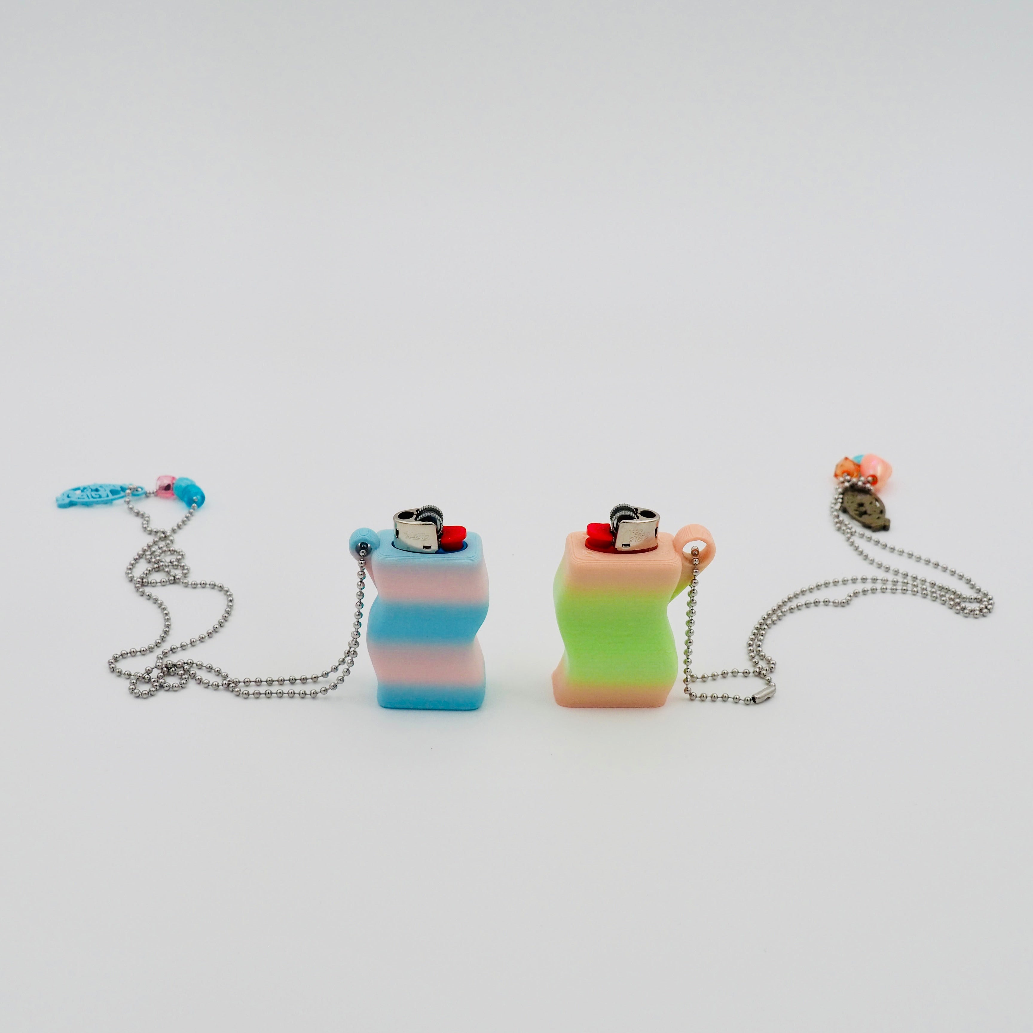 "Funky Chunky" Feuerzeug Case 3D-Printed, pastell blau | Radical Softness