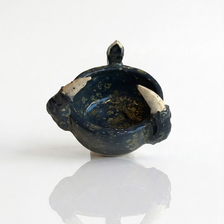 MAW Ceramics 'Claw' Schälchen, Blaugrün mit weissen Nägeln