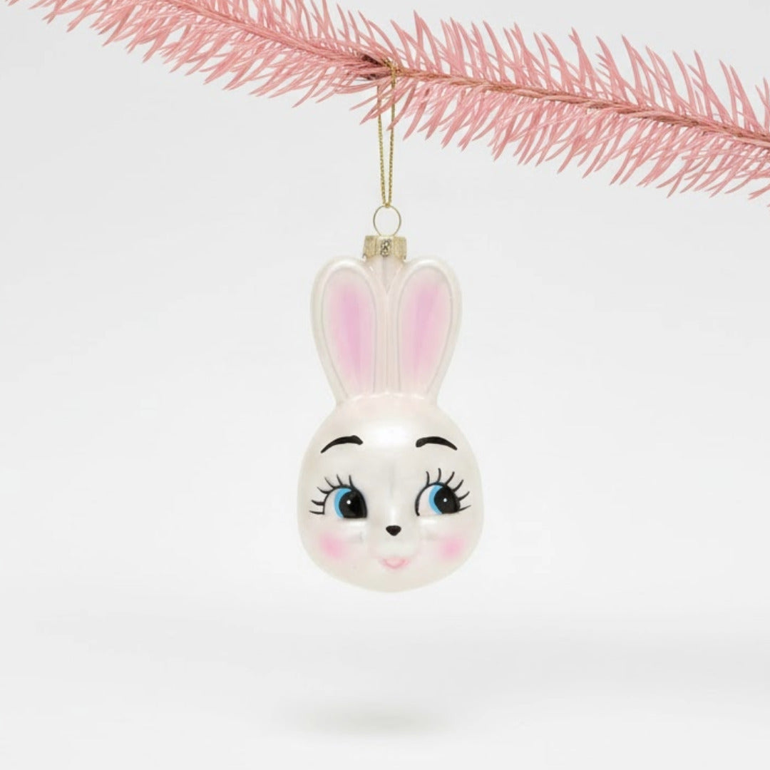 'Süßer Bunny' Christbaumschmuck aus Glas, handgefertigt