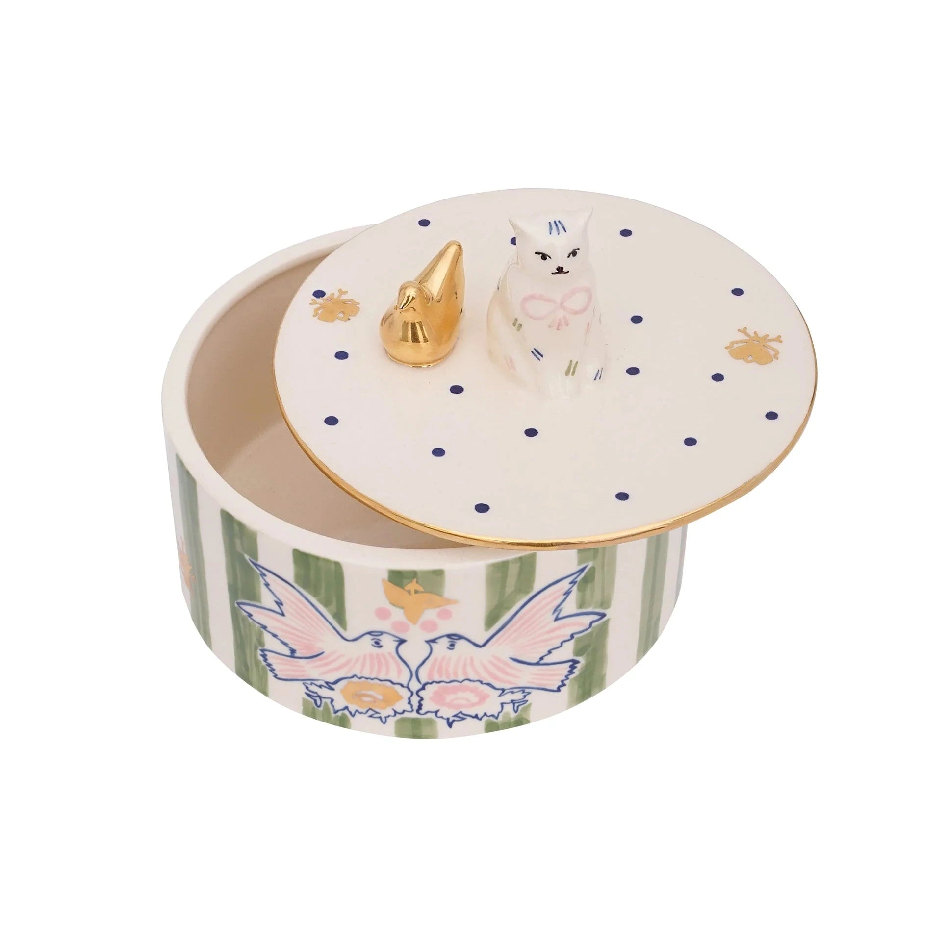 Gunia Project Birdsong Sugar Bowl – handbemalte Keramik-Zuckerdose mit Vogelmotiv