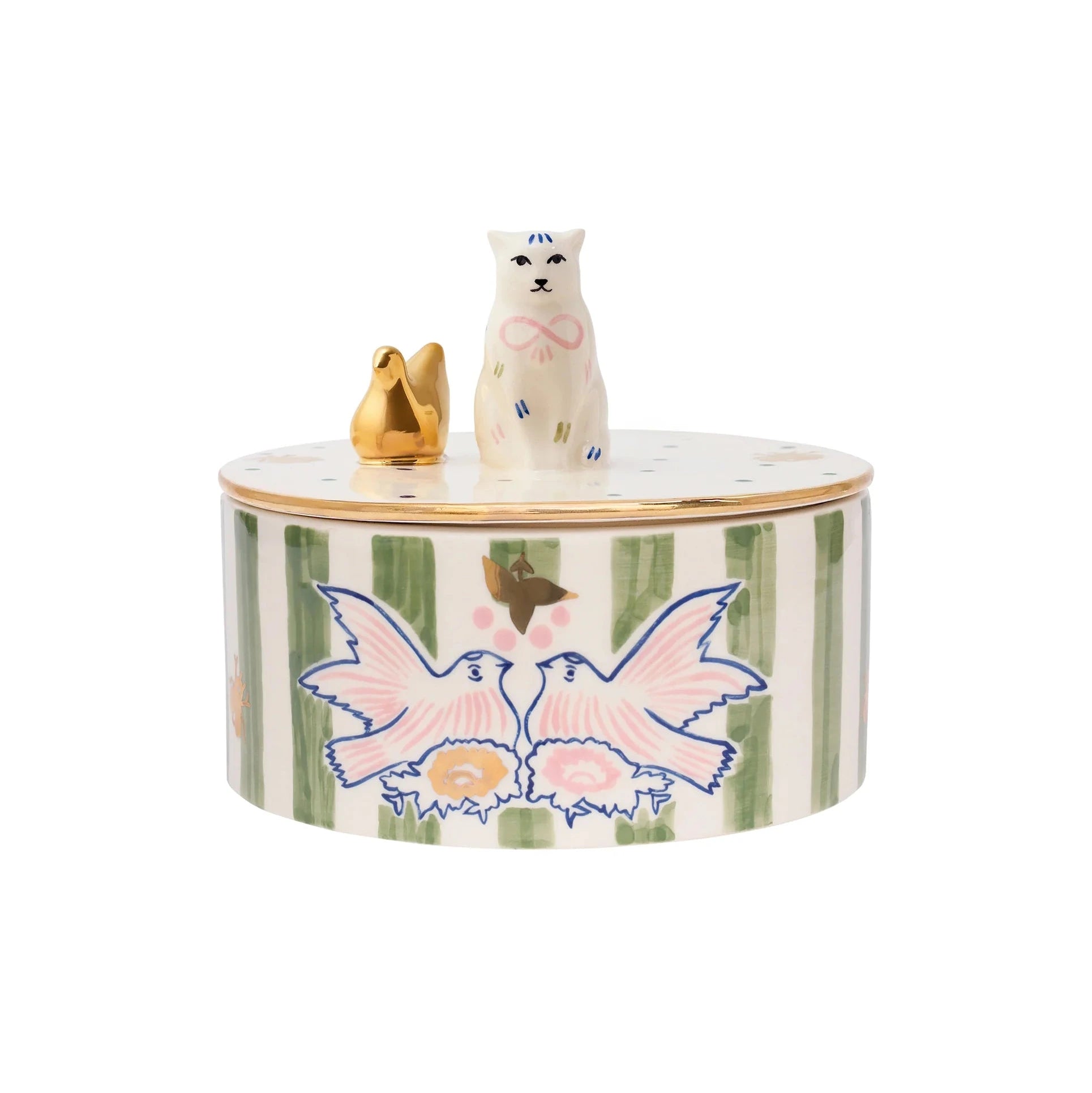 Gunia Project Birdsong Sugar Bowl – handbemalte Keramik-Zuckerdose mit Vogelmotiv